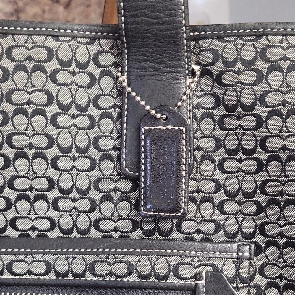 Coach Black and Gray Signature Diaper Bag 5707 Y2K Tote Shoulder Bag - Picture 12 of 16
